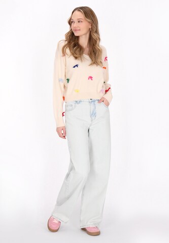 MYMO Pulover 'Comfy' | bela barva