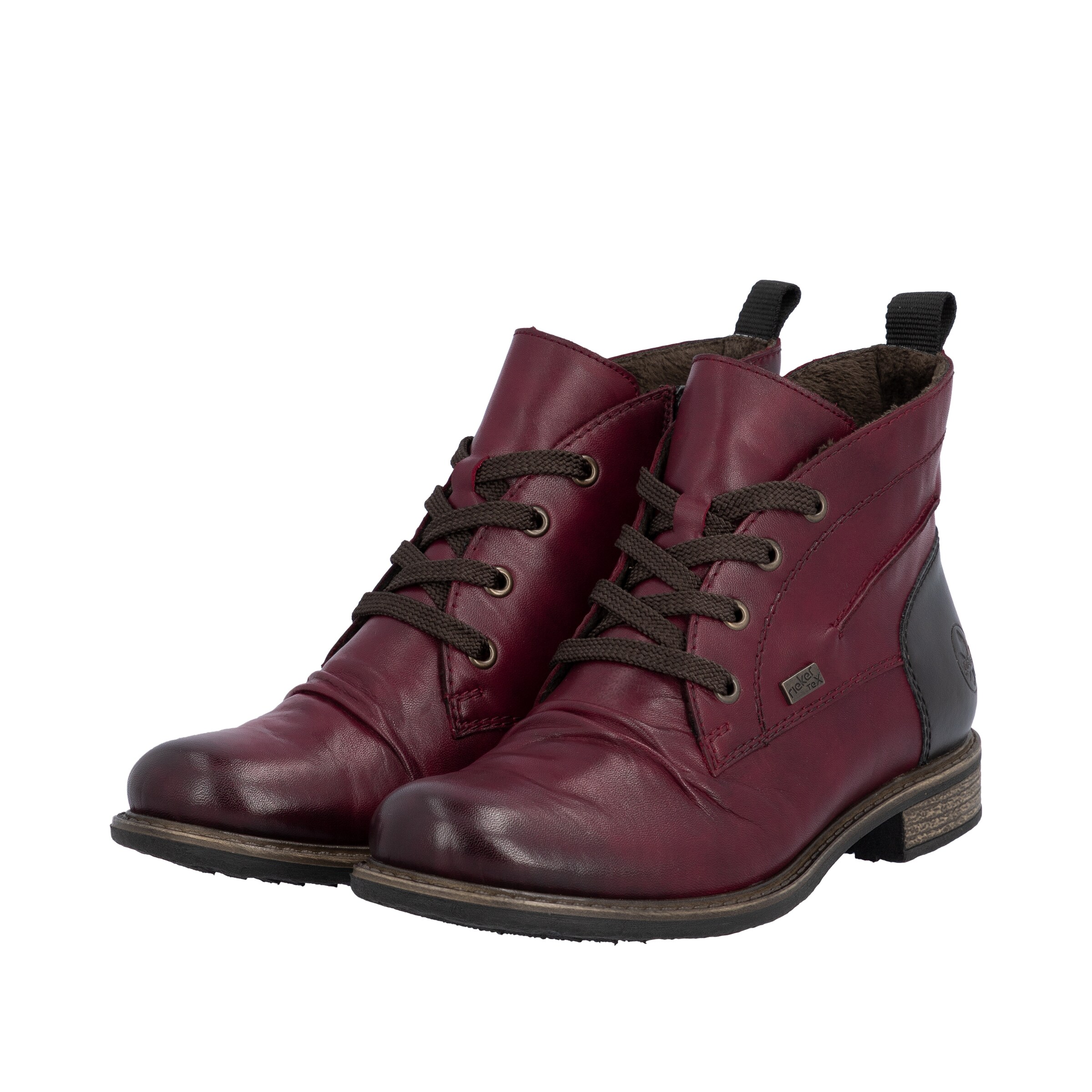 Bottines à lacets Rieker en rouge