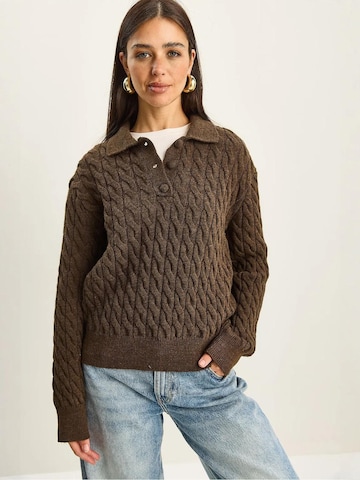 Bianco Lucci - Pullover em castanho: frente