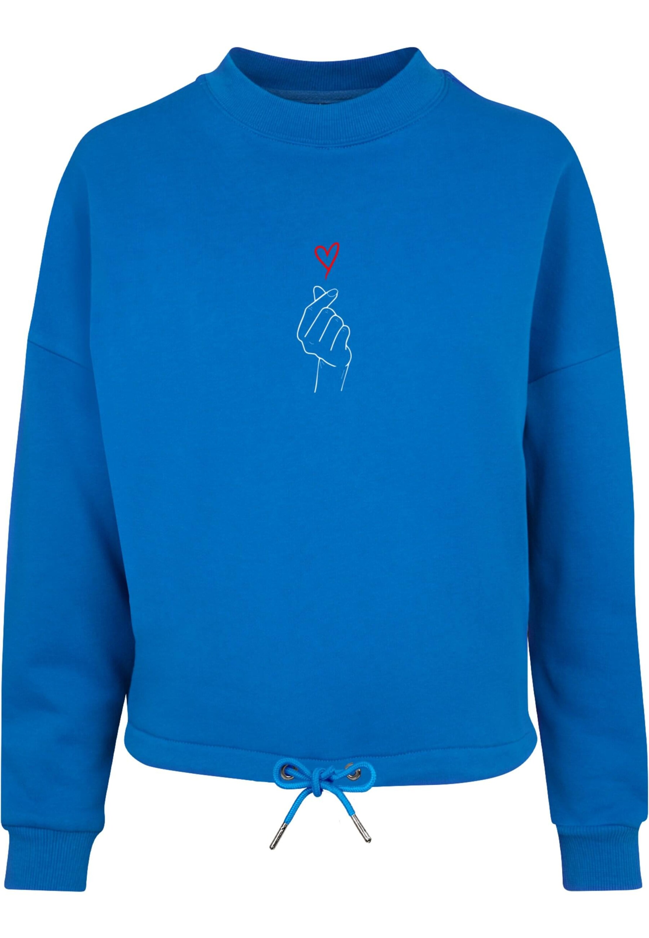 Merchcode Sweatshirt 'K Heart' in Blau: Vorderseite