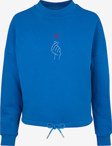 Merchcode Sweatshirt 'K Heart' in Blue: front