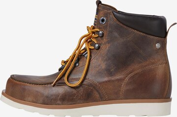 JACK & JONES - Botas con cordones 'Miles' en marrón: frente