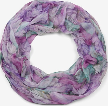 styleBREAKER Schlauchschal 'Loop mit bunten Federn' in Lila: Vorderseite