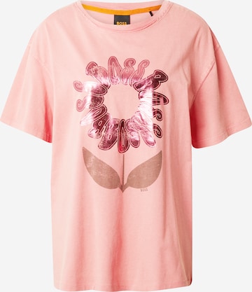 T-shirt BOSS Orange en rose : devant