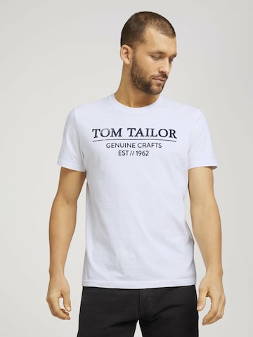 balta TOM TAILOR Standartinis modelis Marškinėliai: priekis