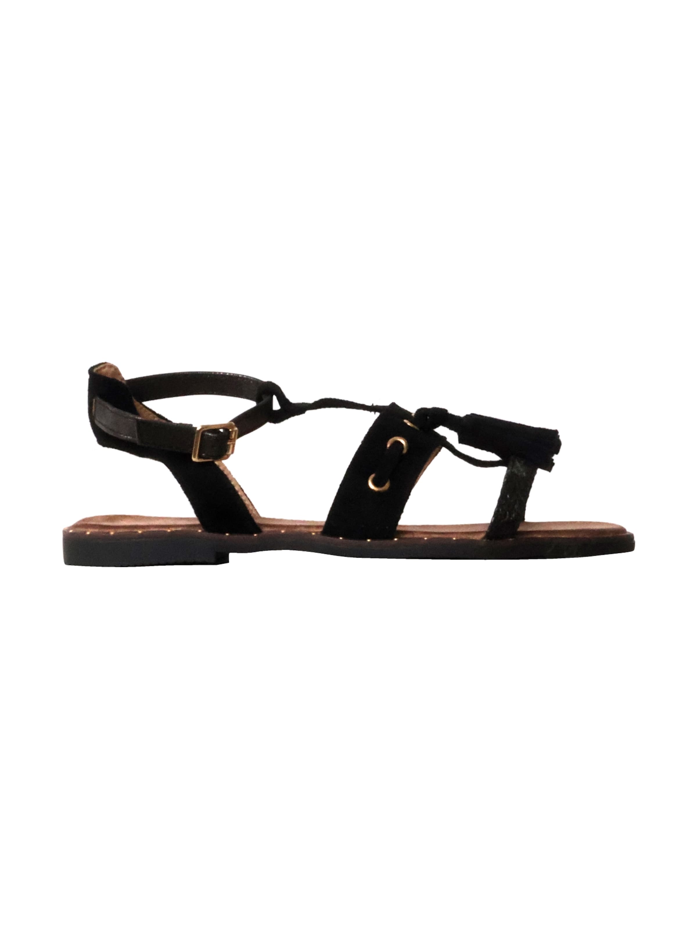 Super Mode Sandale 'Flache Sandalen mit Riemchen'‌‌‌‌‌‌‌ in Schwarz: Vorderseite