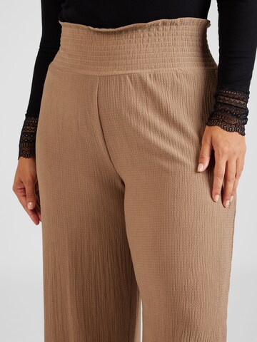 PIECES Curve Wide Leg Hose 'JURLI' in Braun