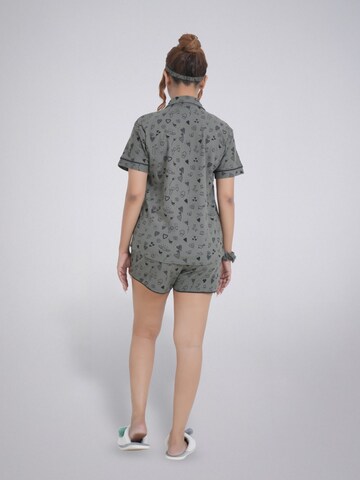 LEAFLETIC - Pijama de pantalón corto 'Leafletic Women’s Printed Night Wear Short Set' en verde