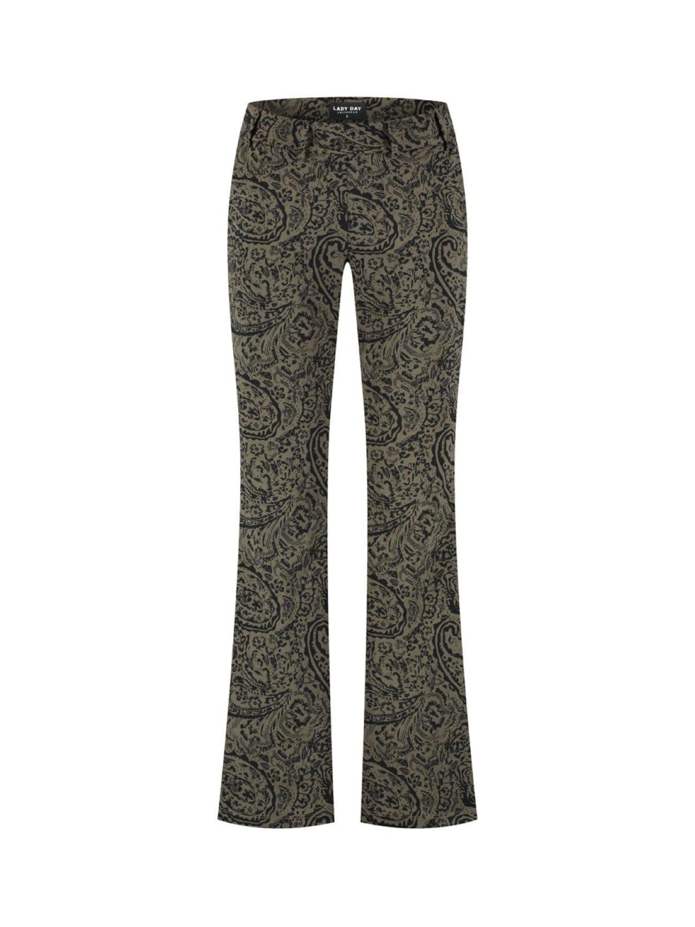 Lady Day Regular Trousers 'Lady Day Poppy Ley print' in Green