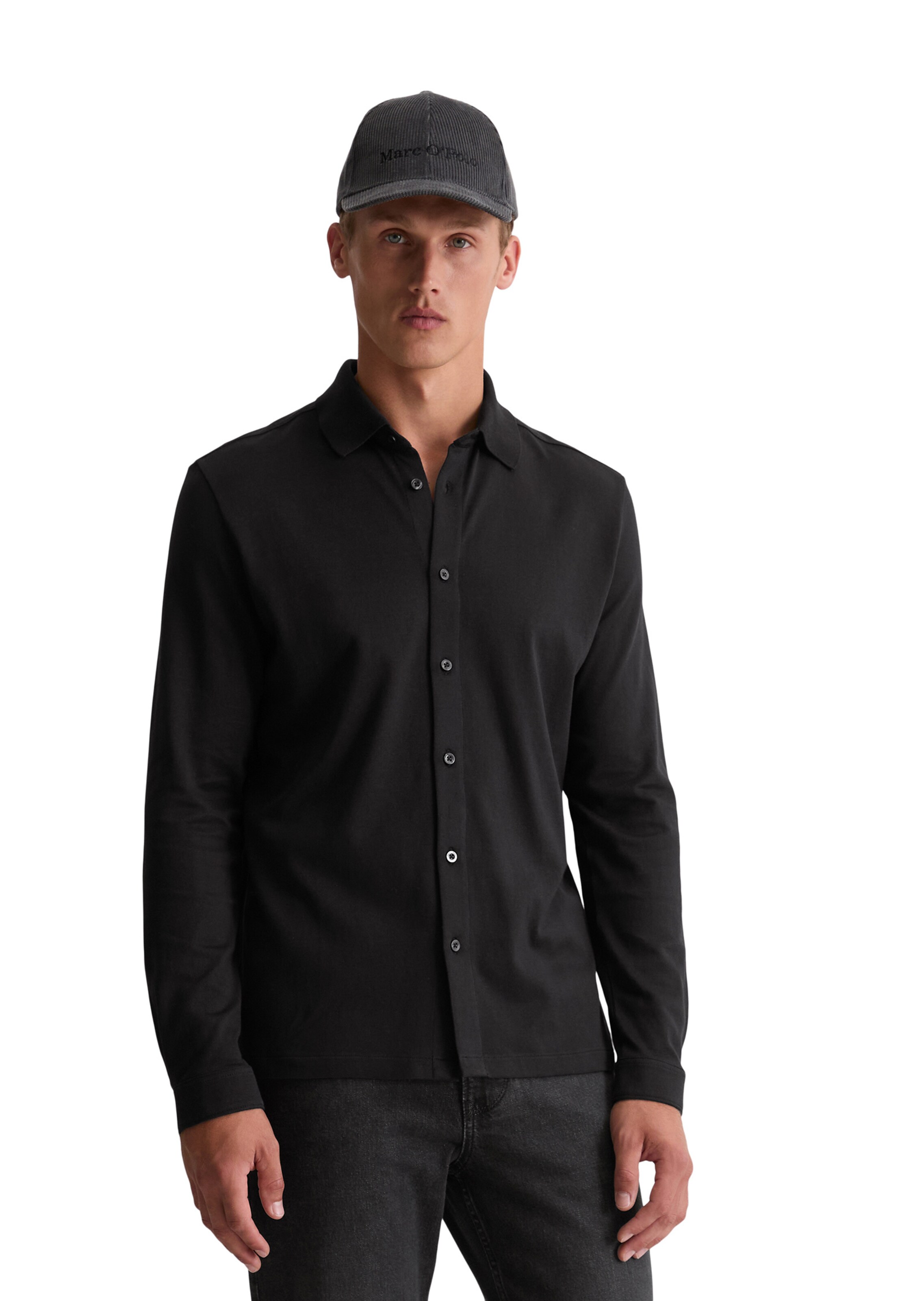 Marc O'Polo Regular fit Overhemd in Zwart: voorkant