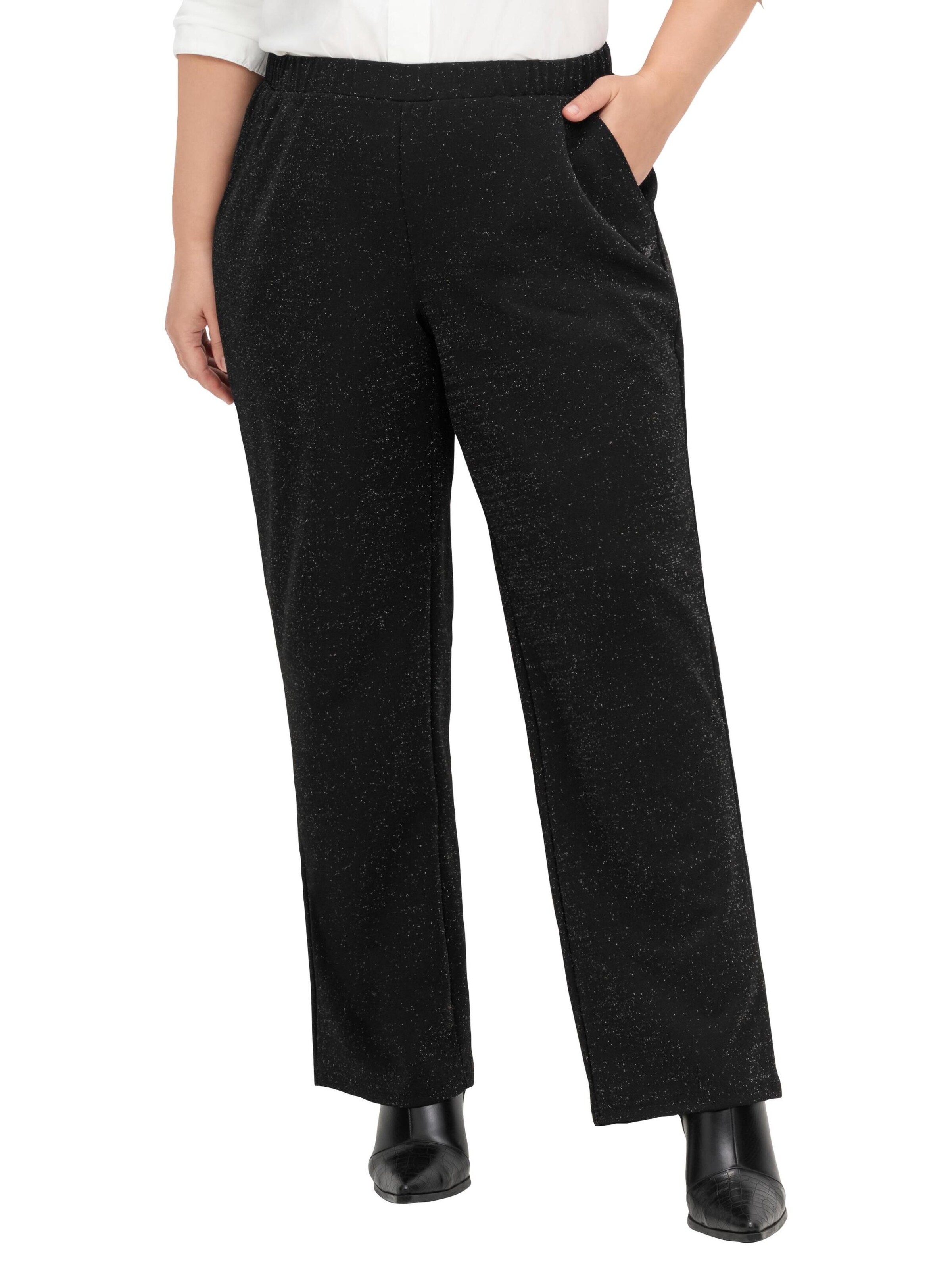 SHEEGO - Loosefit Pantalón en negro: frente