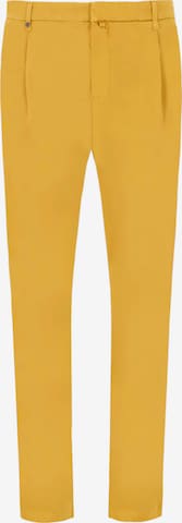 Distretto12 Pleat-Front Pants 'Rio Pence T. Giron' in Yellow: front