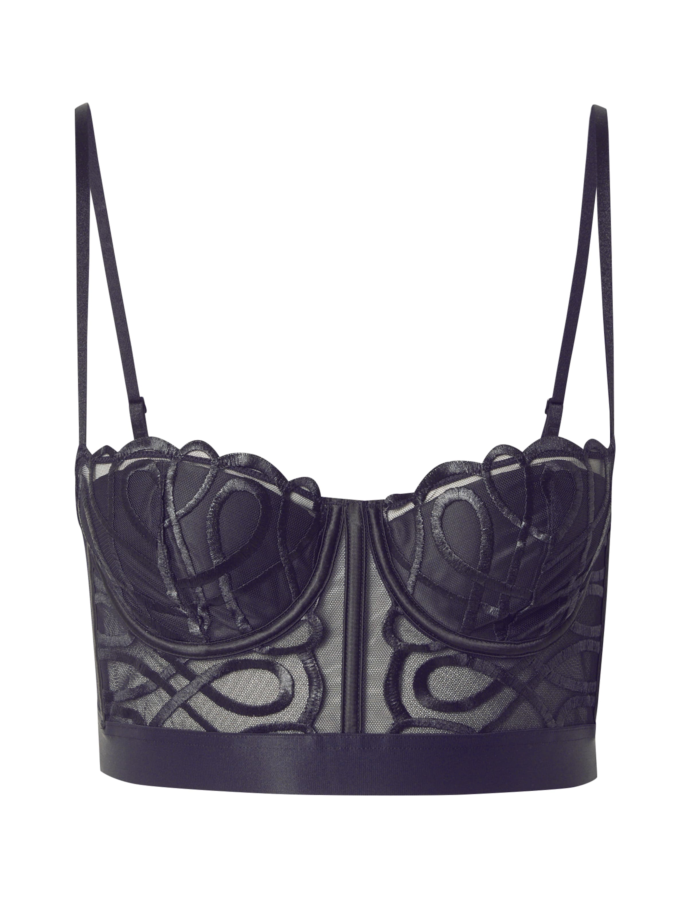 ETAM Сутиен балконет Сутиен 'SUSPENSE' в черно: отпред