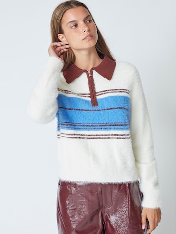 co'couture Trui 'Tory' in Wit: voorkant