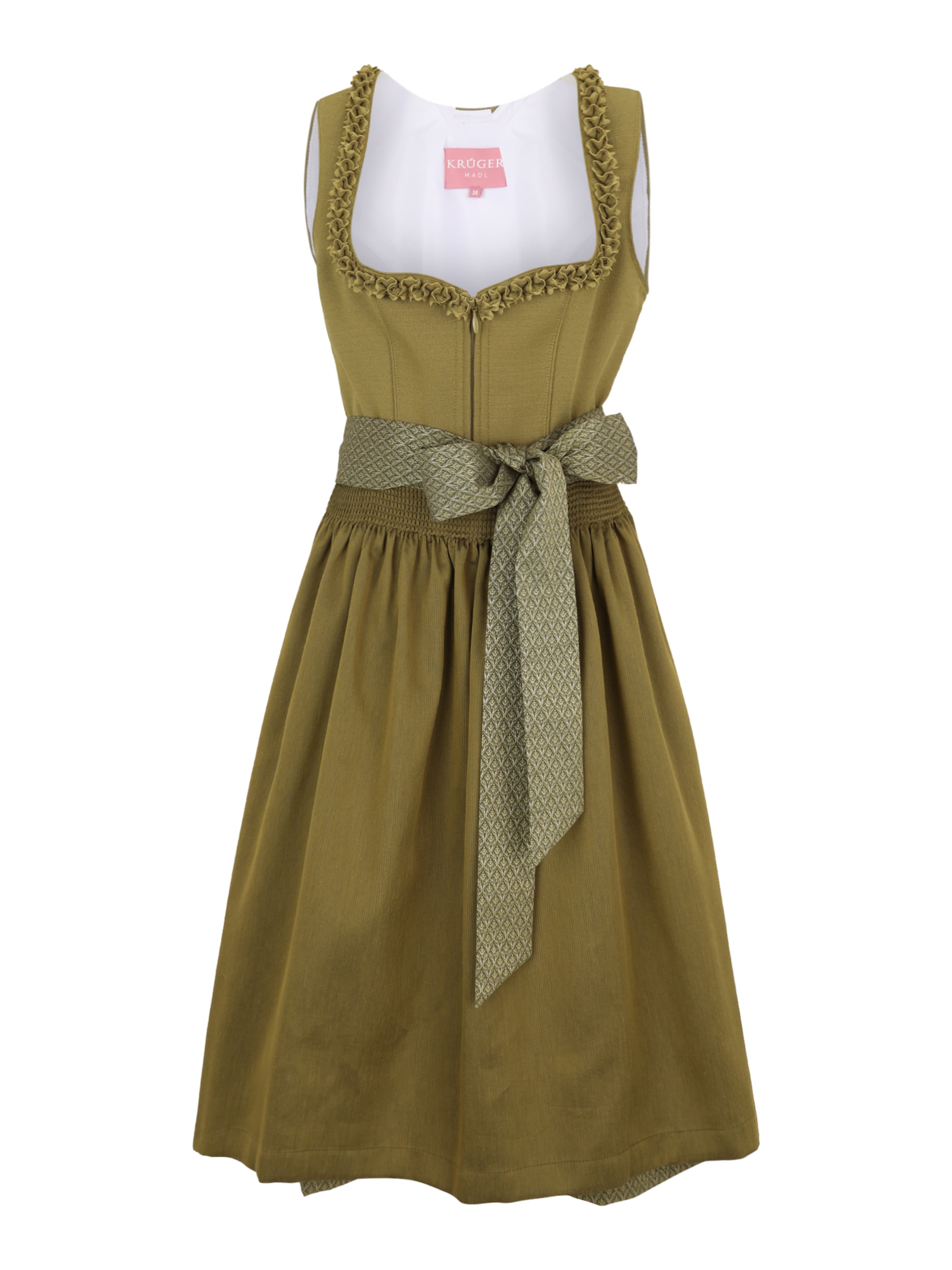 Krüger Madl Dirndl 'Anica' in Green: front