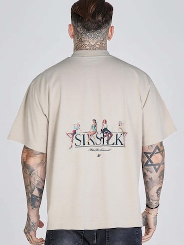 T-Shirt 'Graphic' SikSilk en beige