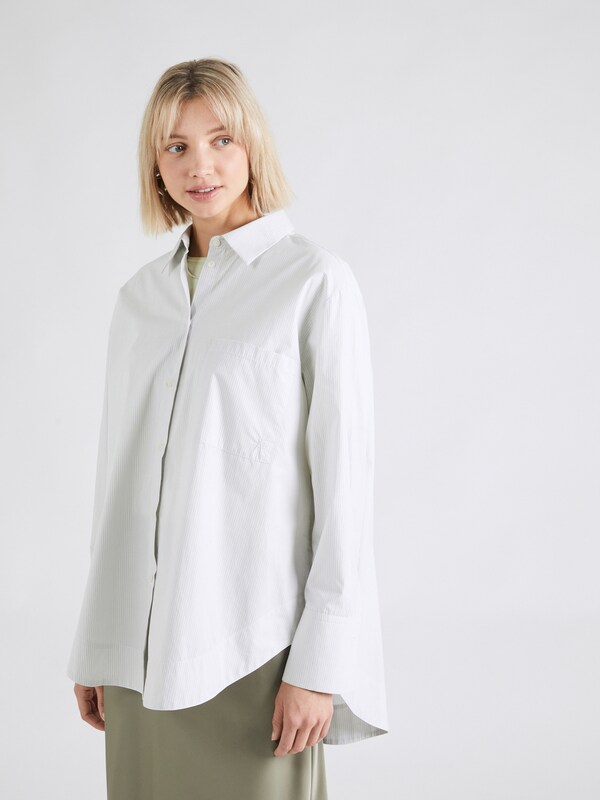ARMEDANGELS Blouse 'Eassal' in Light Grey, White