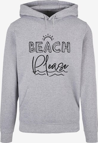 Sweat-shirt 'Beach Please' Merchcode en gris : devant