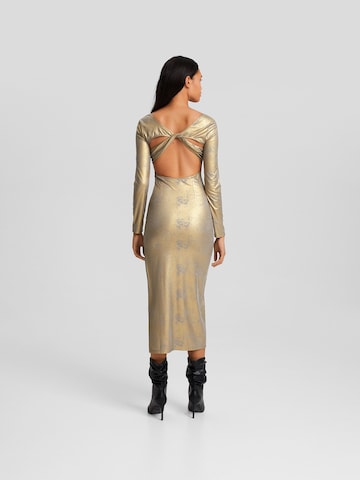 Bershka Dress in Gold