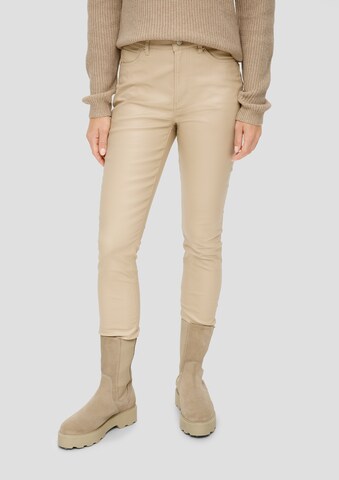 s.Oliver Skinny Jeans 'Izabell' in Beige: voorkant