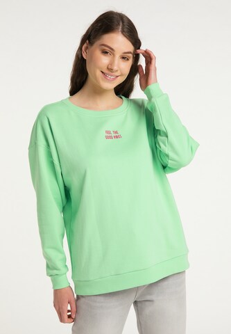 Sweat-shirt MYMO en vert : devant