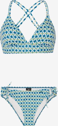 PROTEST Triangle Bikini 'PRTSplash' in Blue: front