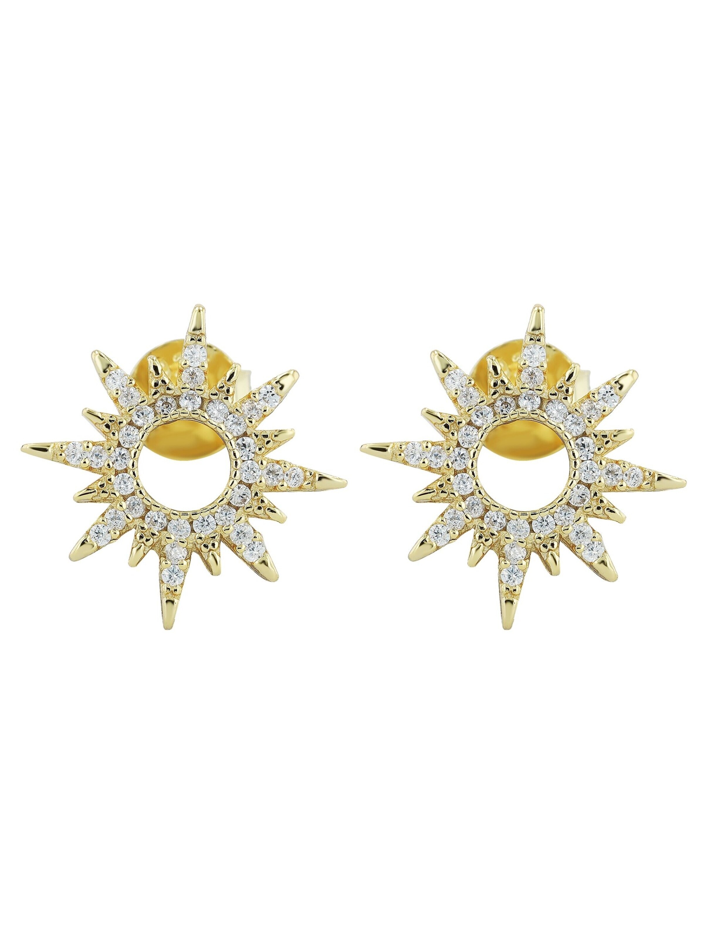 Akzent Earrings '"Joana" aus 925 Sterlingsilber, rhodiniert, langlebig' in Gold: front