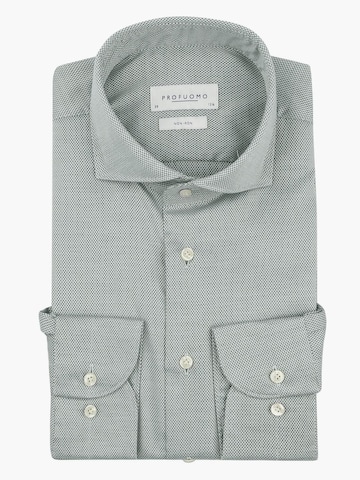 Profuomo Slim fit Button Up Shirt in Green: front