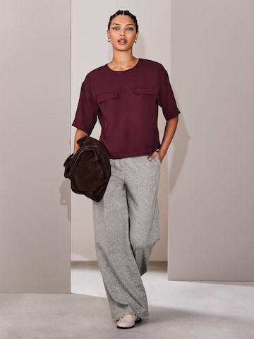 Next Wide Leg Bügelfaltenhose in Grau