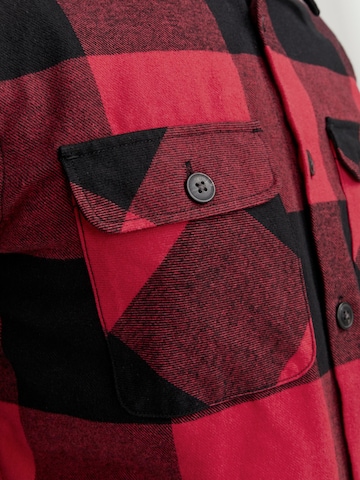 raudona JACK & JONES Standartinis modelis Marškiniai 'Edarren'