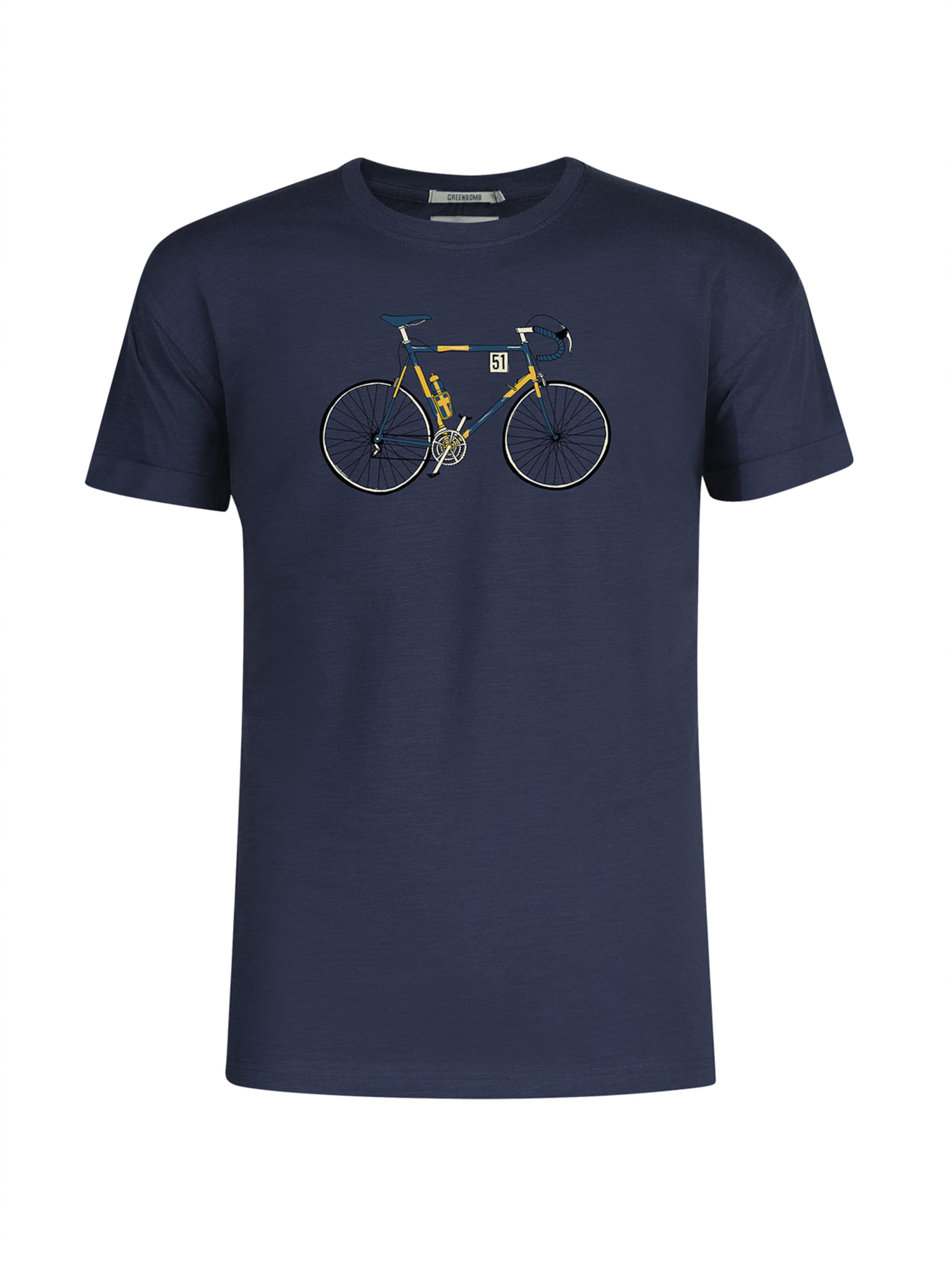 GREENBOMB Shirt 'Bike Knut' in Blue: front