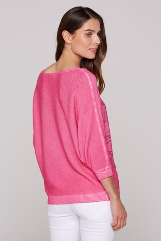 Soccx Pullover mit Fledermausärmeln und Logo Artwork in Pink