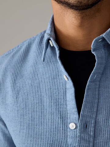 Next Regular fit Button Up Shirt in Blue