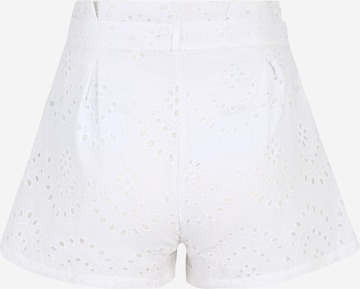 Missguided Petite tavaline Voltidega püksid, värv valge