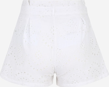 Missguided Petite - Regular Calças com pregas em branco