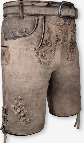 Hofglanz Regular Lederhose in Grau: Vorderseite