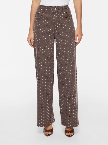 VILA Wide leg Jeans 'VIChia' in Bruin: voorkant