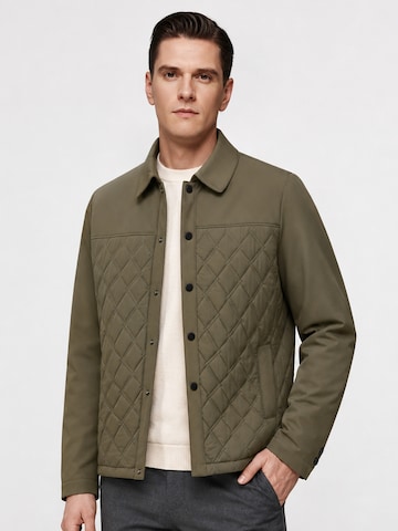 ALLTHEMEN Winter Jacket 'Rautenstich' in Green: front