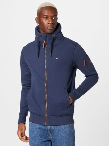 Alife and Kickin Zip-Up Hoodie 'EliasAK' in Blue: front