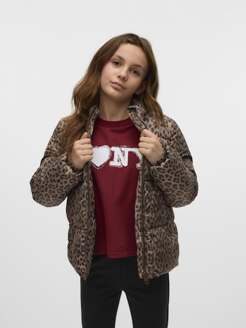 Vero Moda Girl Winterjas 'PARDA' in Bruin: voorkant