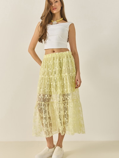 Bianco Lucci Nederdel i pastelgul / lysegul, Produktvisning