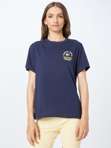 T-shirt Tommy Jeans en bleu : devant