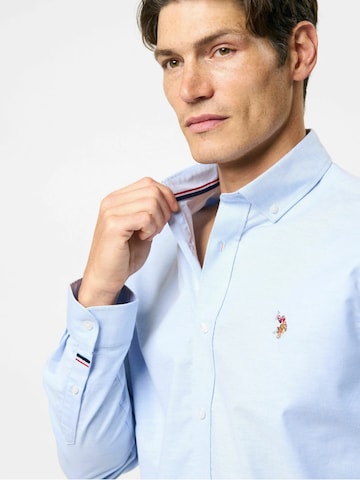 U.S. POLO ASSN. Regular Fit Skjorte 'Calvert' i blå