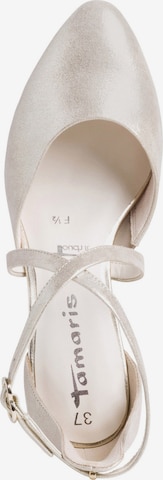 TAMARIS Дамски обувки на ток с отворена пета в сребърно
