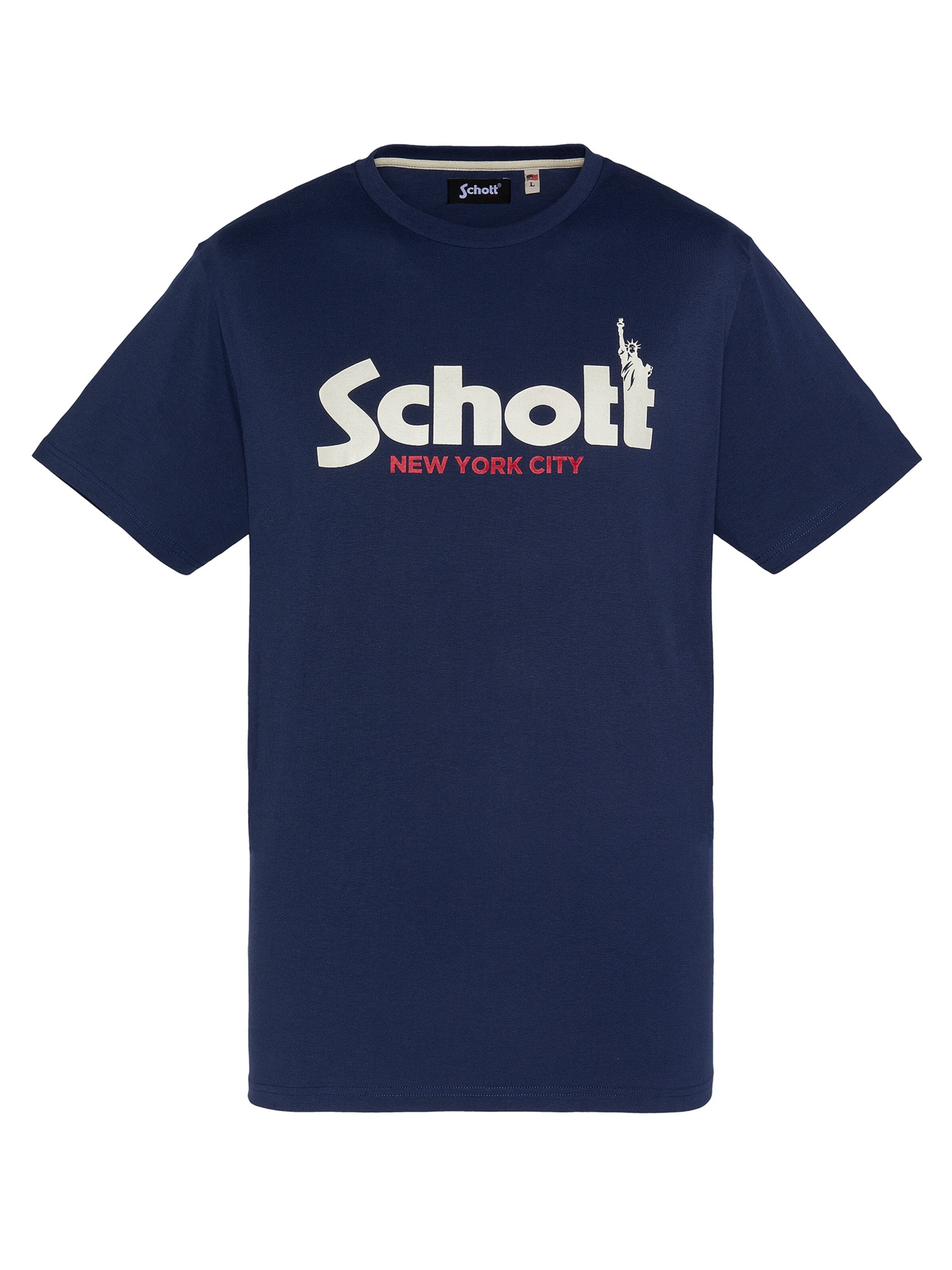Schott NYC T-Shirt en XL/Regular en bleu, Vue avec produit