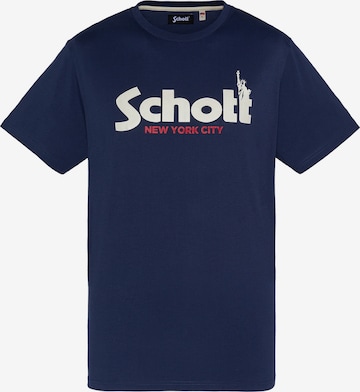 T-Shirt Schott NYC en bleu : devant