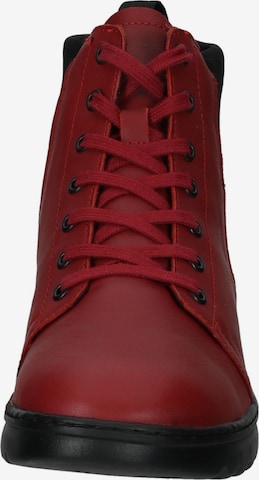 Softinos Lace-Up Ankle Boots in Red