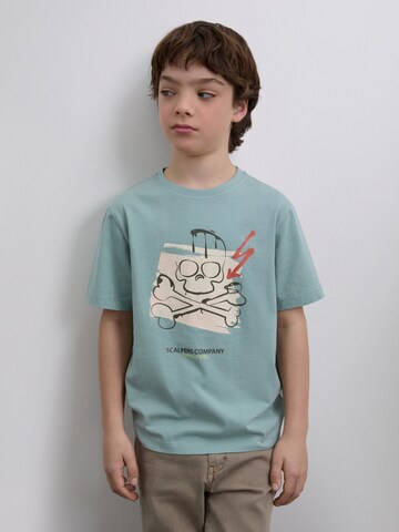 Scalpers Koszulka 'Strokeskull' w kolorze zielony