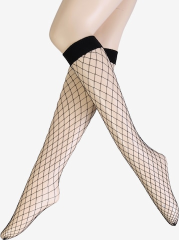 Sokisahtel Socks 'RETE GRANDI fishnet knee-highs' in Black: front