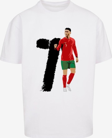 Merchcode T-Shirt 'Player 3' in Weiß: Vorderseite